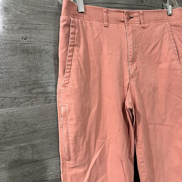 LL Bean Classic Fit Apparel Pink Stretch Pants Straight Leg Pockets Size 32 X 30 - Picture 2 of 8